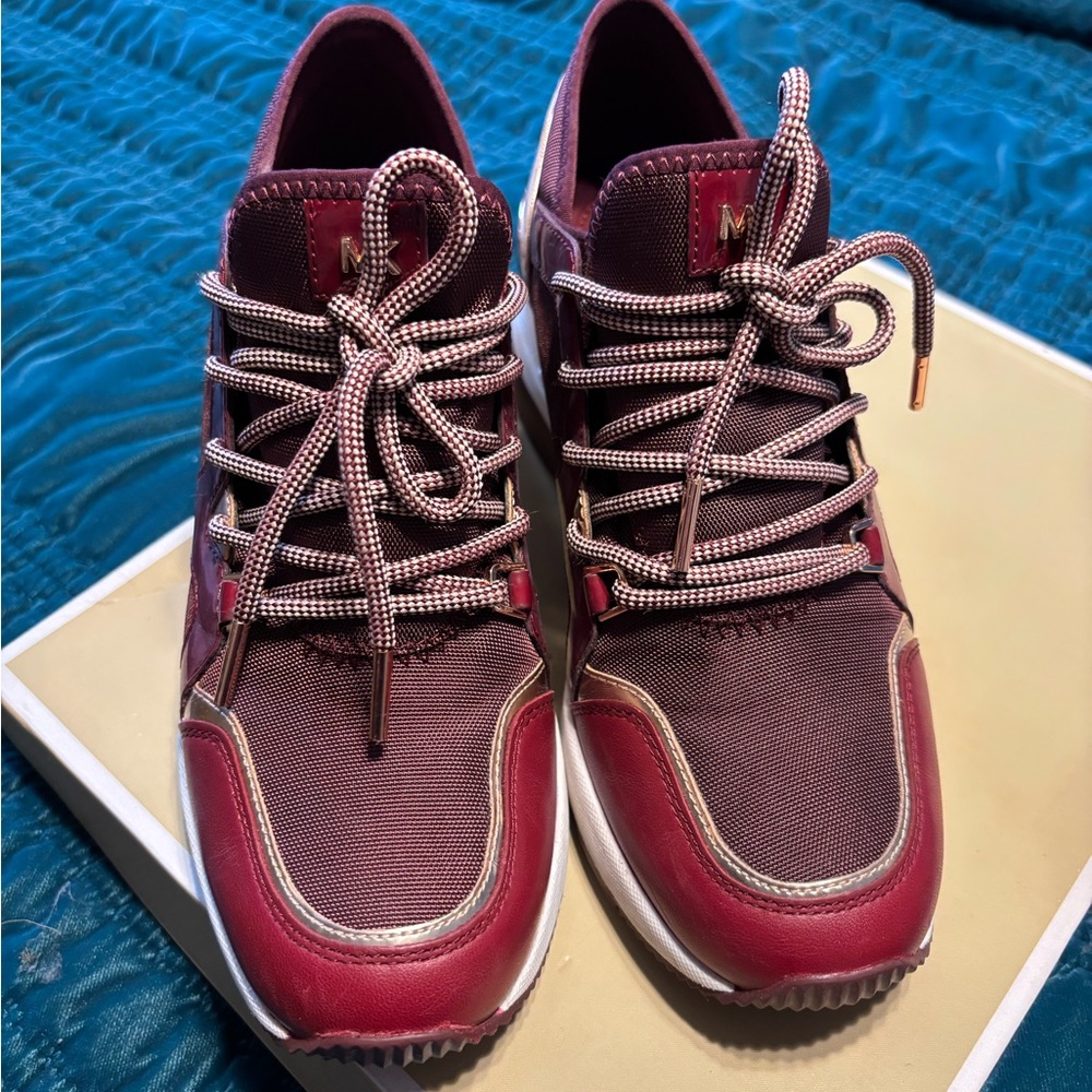 Stylish Michael Kors Burgundy Sneakers